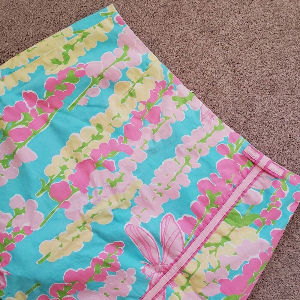Vintage Lilly Pulitzer Dragonfly Floral Print Mini Short Skirt String Bow Size 6 - Picture 3 of 7